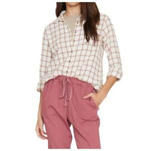 NEW XIRENA scout plaid shirt in cream & clay